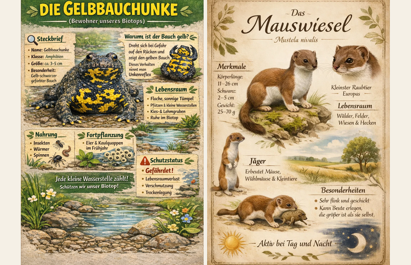 Die Gelbbauchunke und das Mauswiesel
